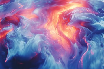 Colorful swirling patterns in vibrant hues create an abstract representation of fluid dynamics and energy