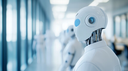 Advanced Technology Boosting Commercial Efficiency. Nonhuman innovations like AI, robotics, and automation enhancing efficiency in a commercial setting. Perfect for illustrating th