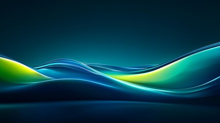 Abstract Blue Green Wave Pattern Design