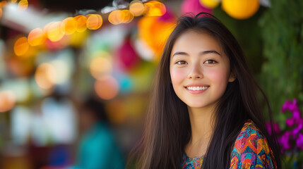 Fototapeta premium portrait of a beautiful Bhutan girl