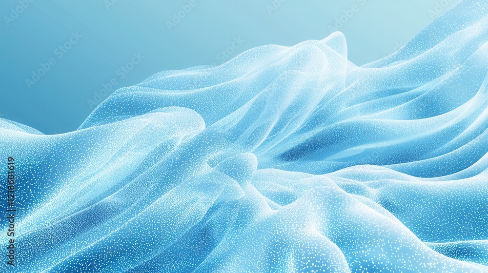 Aufkleber futuristic blue and white gradient background with soft molecular dots digital art abstract design c