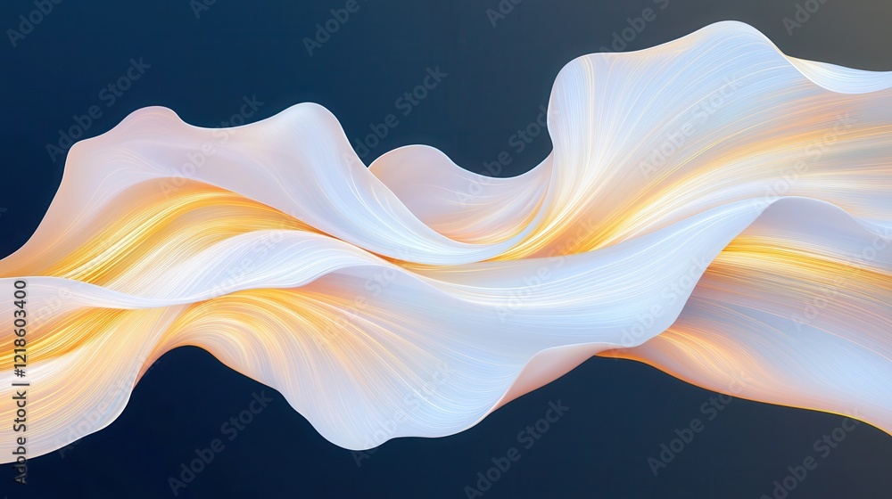 Poster dynamic flowing light trails on dark gradient background abstract design digital art sleek and moder