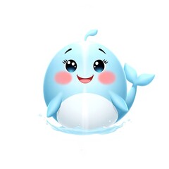 Obraz premium 3d cute baby shark isolated on white background