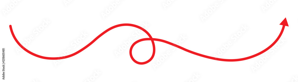 Poster wavy curved long arrow icon. long line arrow vector. flat style arrow symbol. arrow on a white backg