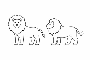 vector-silhouette-of-animal-outline-for-wild-lion 