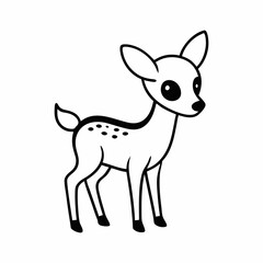 Vector-silhouette-of- deer hand drawn