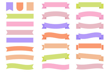 Simple ribbon frame set. Vector illustration colorful frame set.