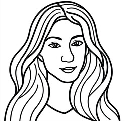 Adobe Illustrator AArt of a woman's face and hairstyle in black and white. minimalist graphic illustration silhouette stock vector for photo overlays t-shirt print flyer poster rtwork