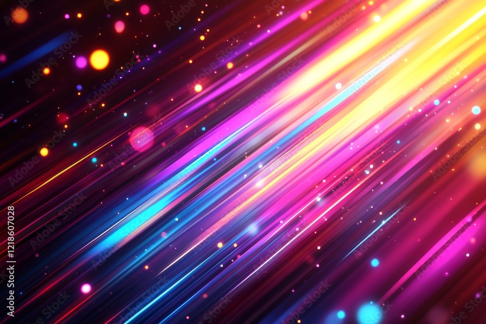 Aufkleber bright and colorful abstract lines with sparkling effects create a vibrant atmosphere in digital art