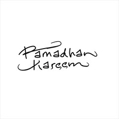 Ramdhan Kareem writing, greetings, congratulations, fasting month, Eid Mubarak, black, good for visual elements, vector format
