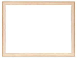 Light simple wooden picture frame in PNG format on a transparent background