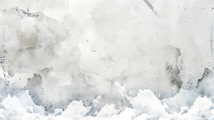 Obraz premium A serene watercolor background painting of a white background paper with white marble texture and a white concrete wall, generative ai