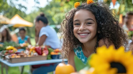 Families enjoying eco-friendly activities at a vibrant outdoor festival, joyous bonding, colorful decor, and sustainability focus.