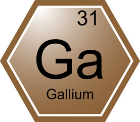 The symbol of the chemical element Ga is Gallium.