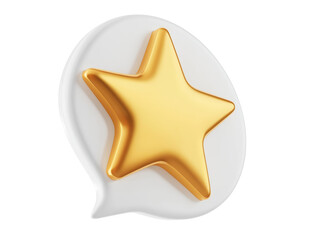 Isolated Golden Star in Speech Bubble