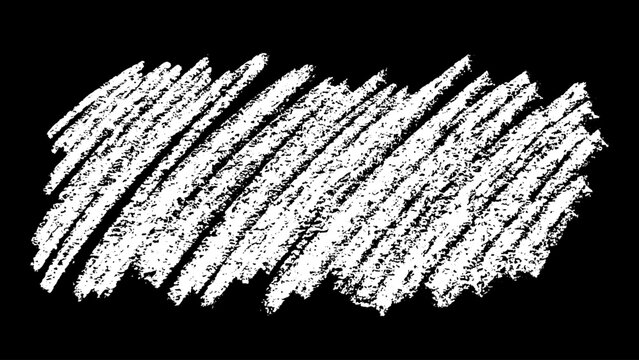 White chalk diagonal scribble stroke on black vector illustration