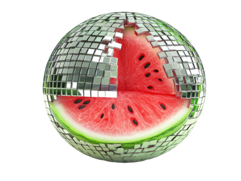 Isolated Disco Ball Watermelon