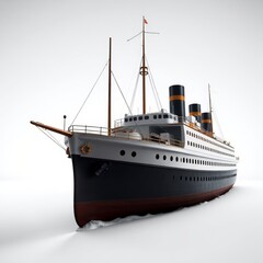 Naklejka premium 3d sea ship isolated on white background