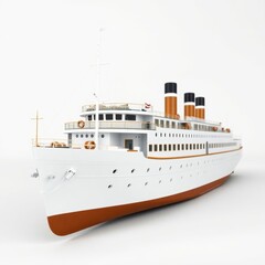 3d sea ship isolated on white background