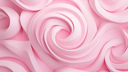 Pink Floral Abstract with Soft Spiral Design