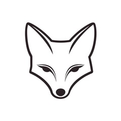 Fototapeta premium Simple Wild Animal Fox Wildlife Line Outline Icon logo Symbol