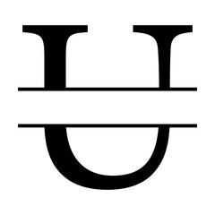 Initial letter u monogram svg cut file. Isolated vector illustration.