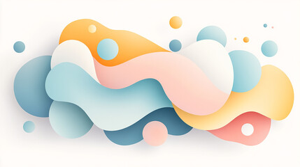Fototapeta premium Colorful Abstract 3D Shapes with Pastel Tones and Fluid Design