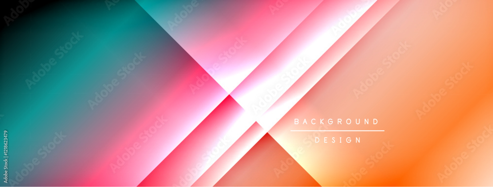 Poster colorful gradient with lines made of shadow and light. creative background