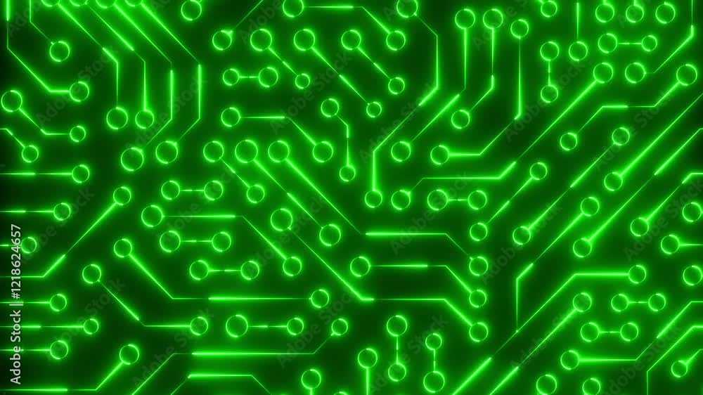 Poster blue circuit animation motherboard background loop