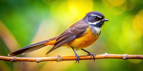 Obraz premium Friendly Fantail Bird of New Guinea - Endemic Wildlife Stock Photo