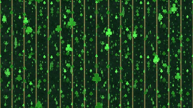 St Patricks CLOVER Loop Tile Falling Background GOLD. This St Patricks day 3d animation is loopable and tileable.