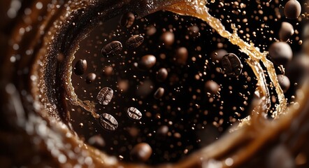 Fototapeta premium Dance of depth and aroma, swirls of coffee liquid