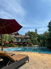 pool in tropical resort