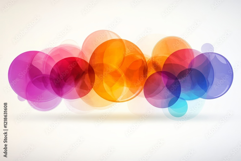 Poster colorful abstract circles blend together in a vibrant display of overlapping hues and shapes creatin