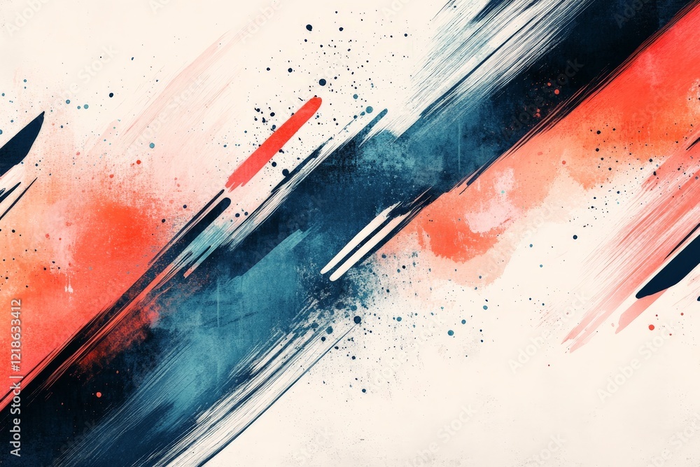 Poster abstract art featuring bold strokes and vibrant colors in a dynamic composition with a modern aesthe