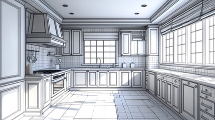 Sketch of under construction kitchen concept