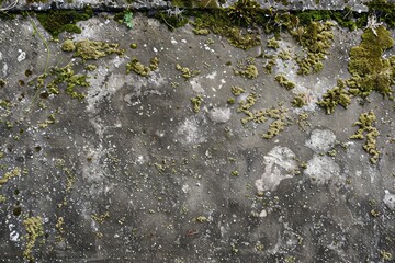 Image of Old dirty gritty mossed concrete wall. Texture for background usage