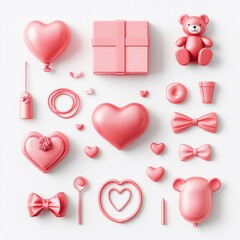 Pink Valentine's Day gifts flatlay
