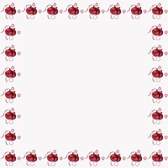 Red onion with slice pattern watercolor illustration on white background
