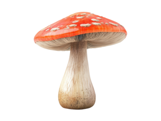 Isolated Amanita Mushroom Close-up