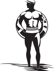 silhouette of a lifeguard