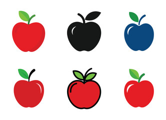 Apple icon set flat style design. Vector illustration