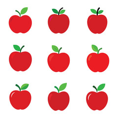 Apple icon set flat style design. Vector illustration