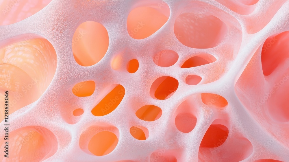 Poster exploring macro detail of artificial cartilage smooth texture medical science futuristic environment
