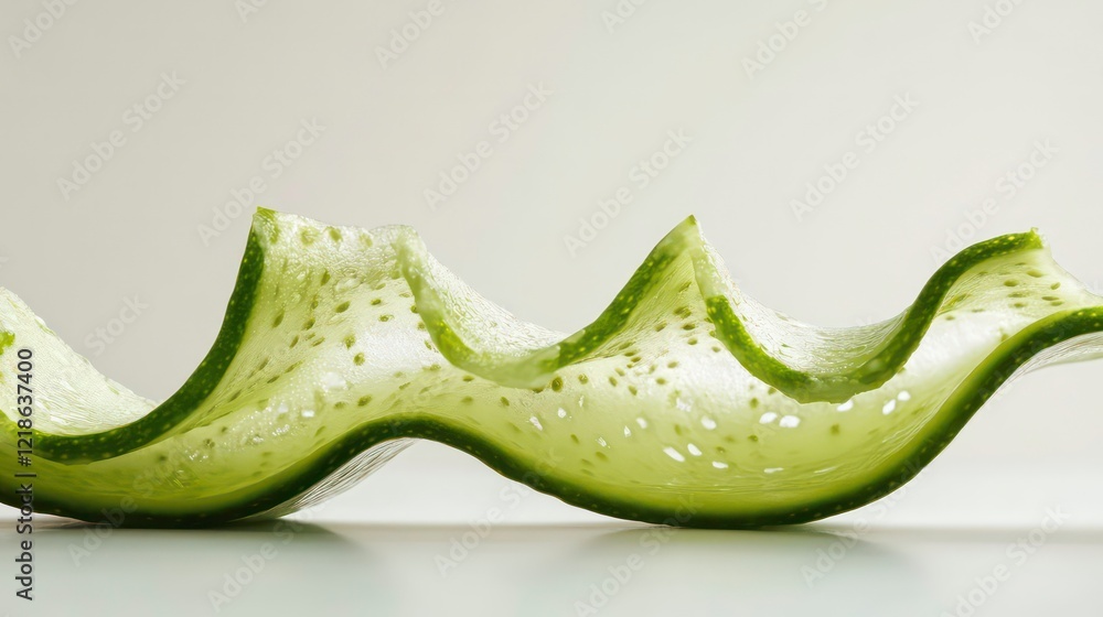 Poster cucumber slice isolated on white background, full depth of field