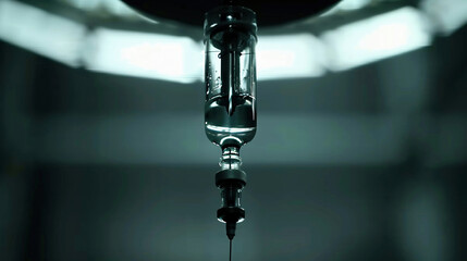 Set IV fluid intravenous drop saline drip hospital room, ,medical concept, treatment patient emergency drug infusion care.