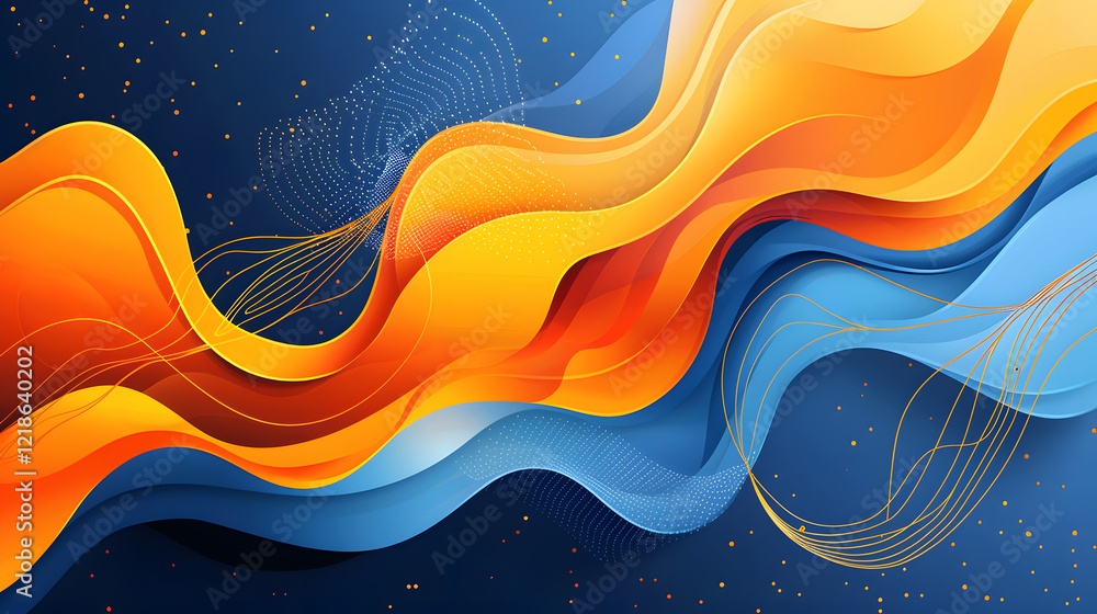 Poster abstract background with dynamic effect, generative ai