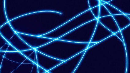Glowing blue geometric lines that crisscross and intersect on a dark blue background, evoking a sense of modernity and cutting-edge technology.
