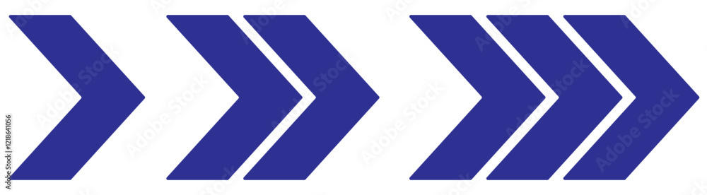 Poster swipe icon set. blue swipe arrow symbol. arrow right next. abstract scroll icon element for social m