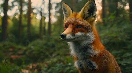 Foxe against the background of nature